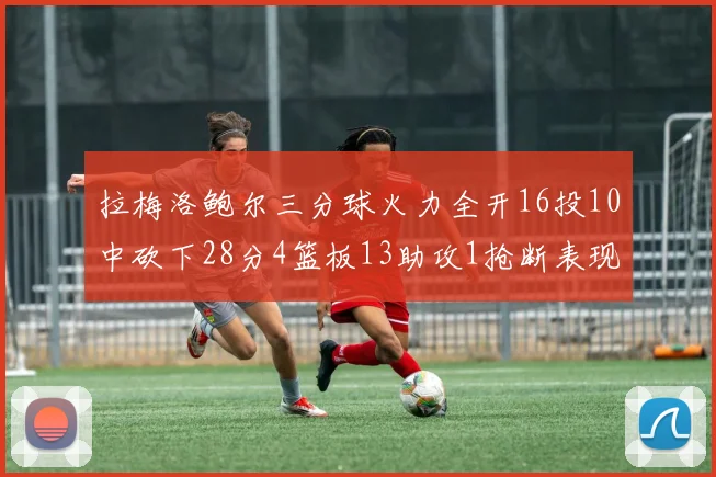 拉梅洛鲍尔三分球火力全开16投10中砍下28分4篮板13助攻1抢断表现惊艳